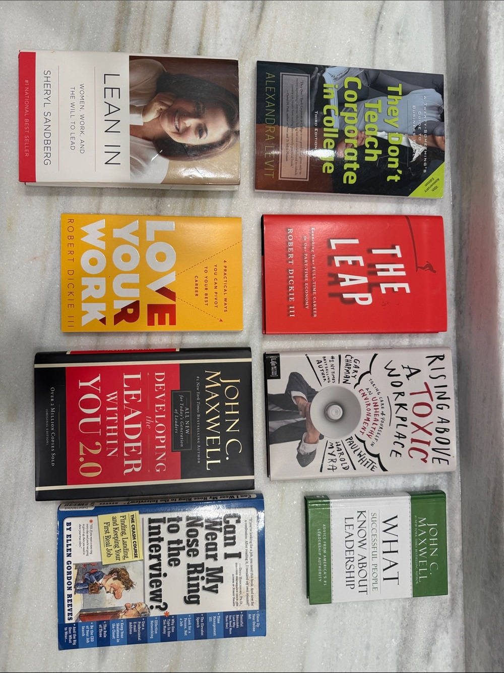 Assorted Leadership & Workplace Books. Red, Yellow, Black, White, Green Covers